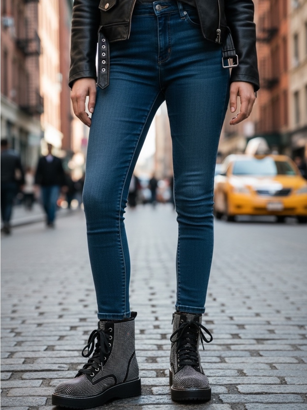 Madden NYC Rhinestone Punk Platform boots